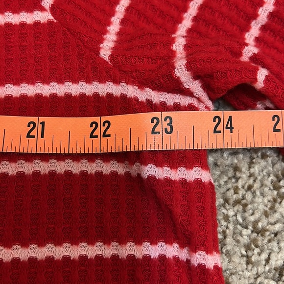 Red Pink Striped Sweater Large LOFT New with Tags - Picture 5 of 7